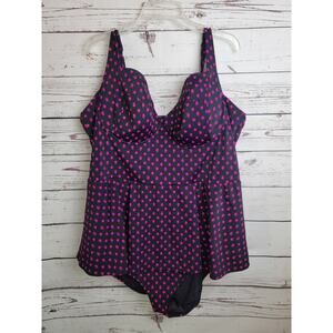 Torrid Black Pink Skull One Piece Underwire Swimdress Women's Plus Size 5